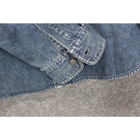 Eddie Bauer Elkhorn Shirt Men’s 2XL Blue Denim Shacket Button Up Flannel Lined - Picture 4 of 7